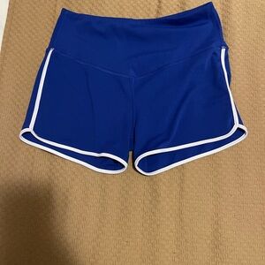 Women's High Waisted Blue Athletic Shorts